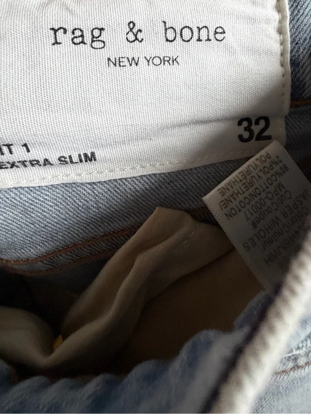 Rag & Bone Fit 1 Extra Slim Jasper Wholes Distressed Jeans – Size 32 – Like New